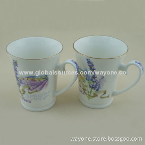 9oz New Bone China Mug, with Sunflower Design, Ideal for Gifts or Promotions, Food-safe